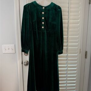 Tuckernuck Pomander Place Elegant Green Velvet Dress